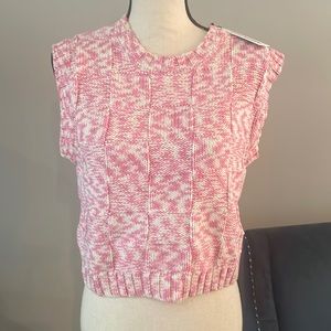 Steve Madden Pink and White Knit Tank Top